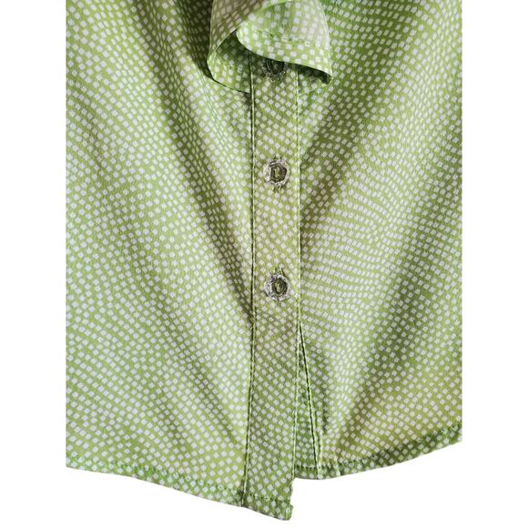 BANANA REPUBLIC Women M Blouse Sleeveless Ruffles Button Up Lime Green Bust 36" - Picture 5 of 7